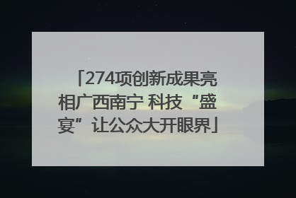 274项创新成果亮相广西南宁 科技“盛宴”让公众大开眼界
