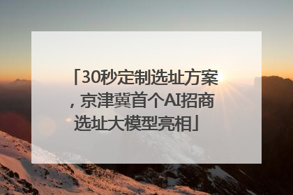 30秒定制选址方案，京津冀首个AI招商选址大模型亮相