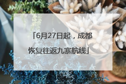 6月27日起，成都恢复往返九寨航线