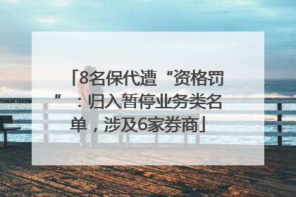 8名保代遭“资格罚”：归入暂停业务类名单，涉及6家券商