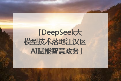 DeepSeek大模型技术落地江汉区 AI赋能智慧政务