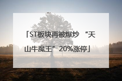 ST板块再被爆炒 “天山牛魔王”20%涨停